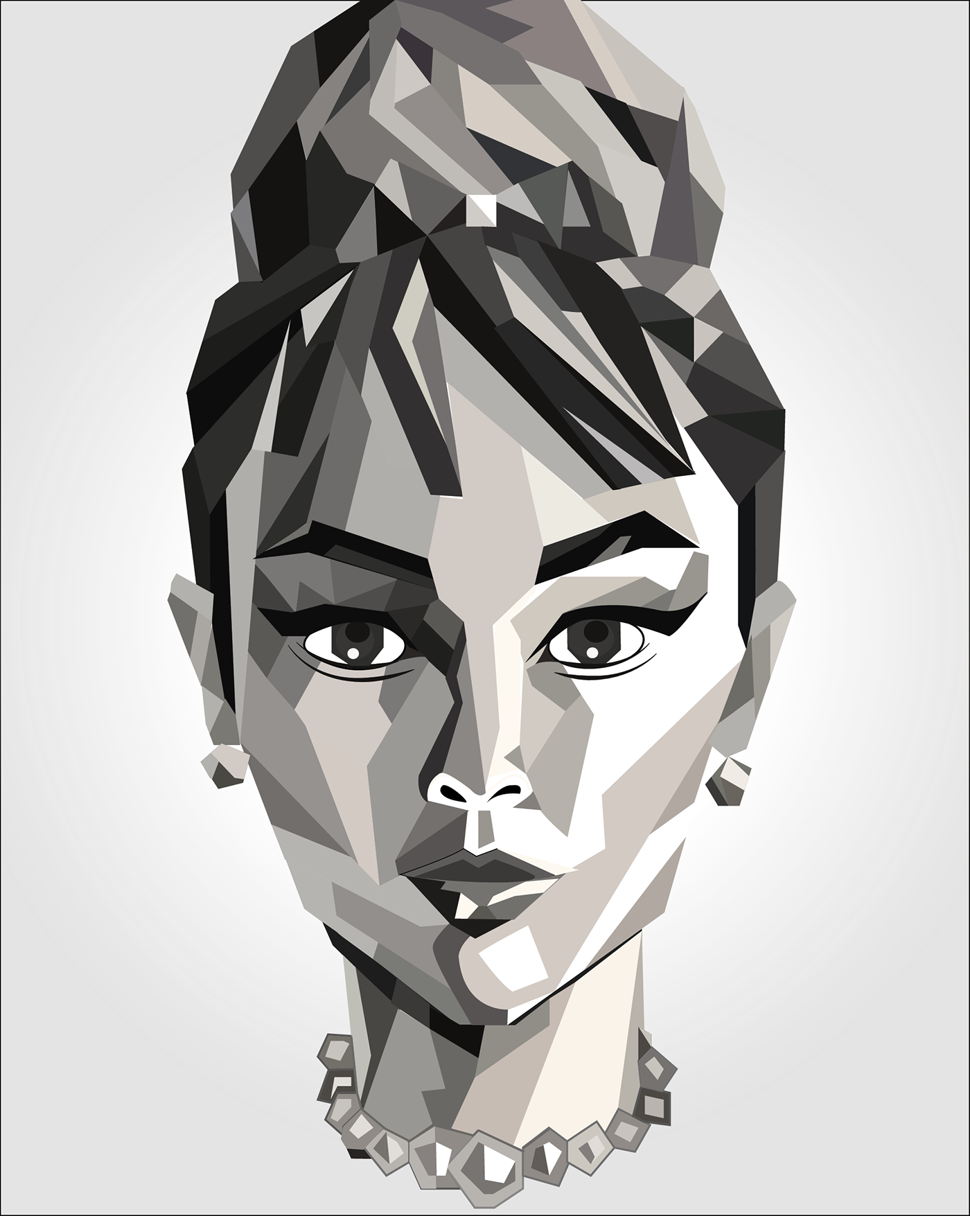 Low Poly Illustration Of My Favorite Actress Audrey - Illustration (1400x1755), Png Download