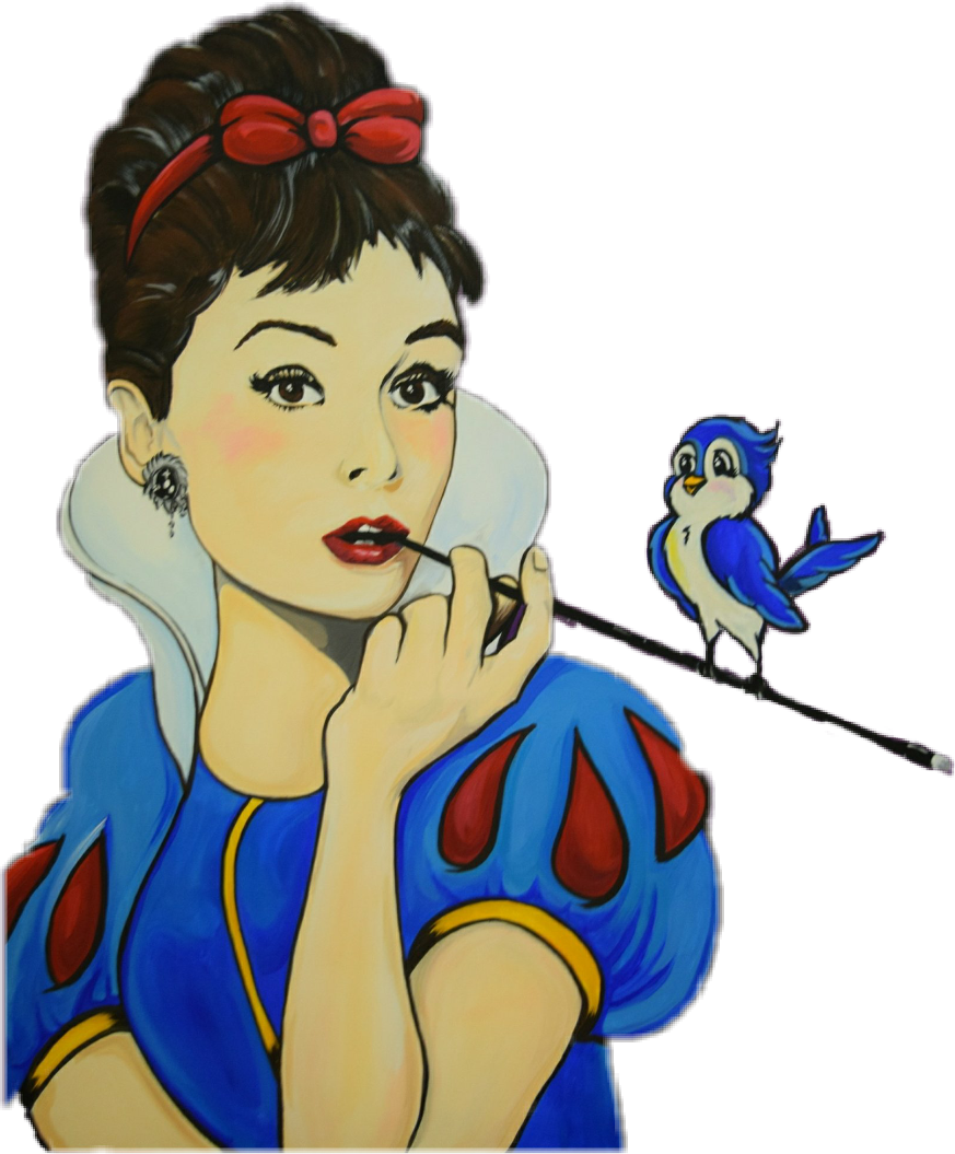 Audreyhepburn Cartoon (873x1055), Png Download