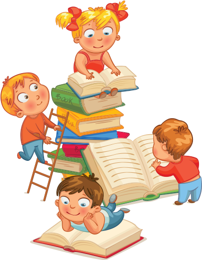 Where Kids Come To Learn And Have Fun - Reading Children Vector (416x539), Png Download