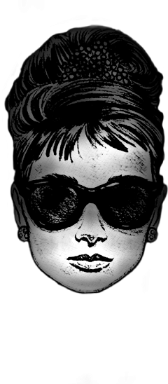 Audrey Freetoedit - Monochrome (240x548), Png Download