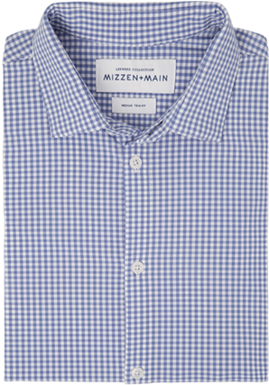 "allen" Blue White Gingham - Shirt (600x600), Png Download