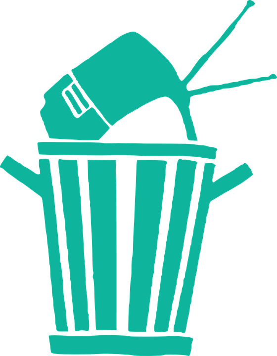 Tv In The Rubbish Bin - Trash Tv (560x720), Png Download