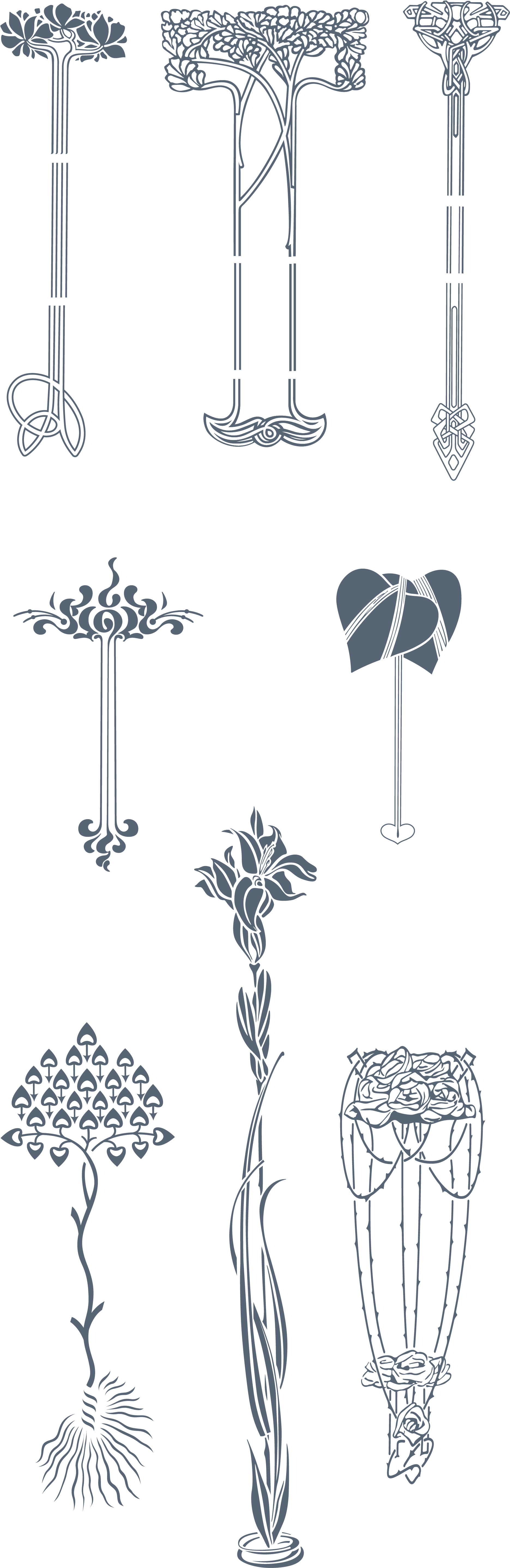 Preview All The Organically Inspired Art Nouveau Vector - Christmas Ornament (1920x5790), Png Download