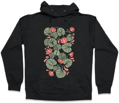 Art Nouveau Water Lilies Hooded Sweatshirt - Read Books And Be Happy Hoodie: Funny Hoodie From Lookhuman. (484x484), Png Download