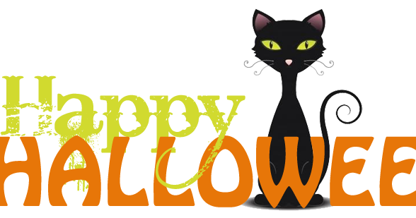 Black Cat Cartoon (588x309), Png Download
