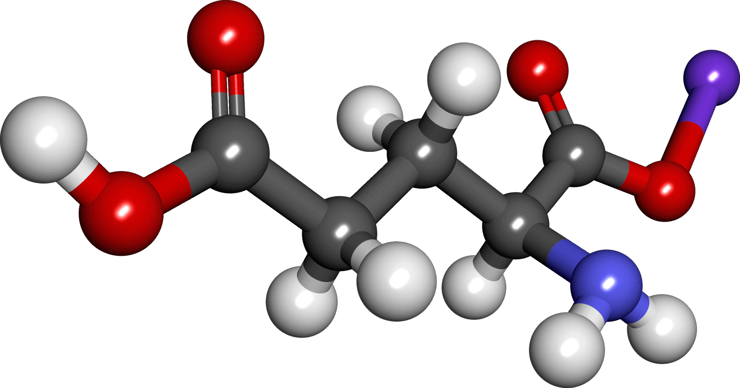 Acid Molecules - Glutamate Molecule (2400x1260), Png Download