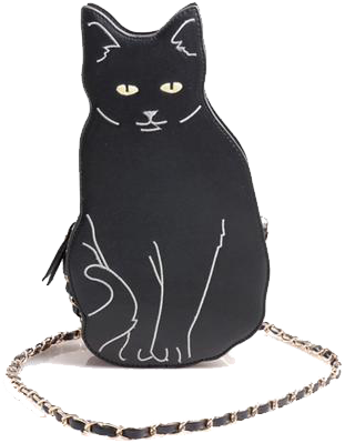Black Cat Novelty Crossbody Chain Bag - Attitude Clothing Black Cat Shoulder Bag (600x600), Png Download