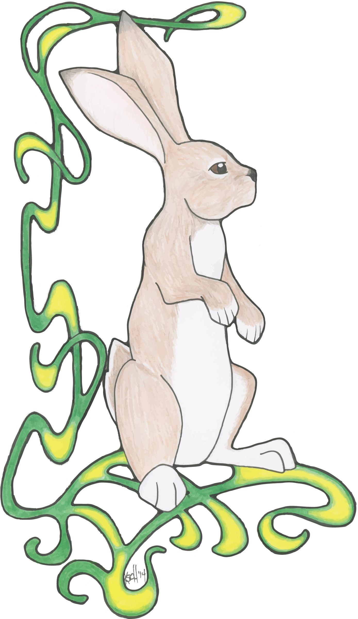 Kunst Nouveau Hasen Karte (1758x2453), Png Download