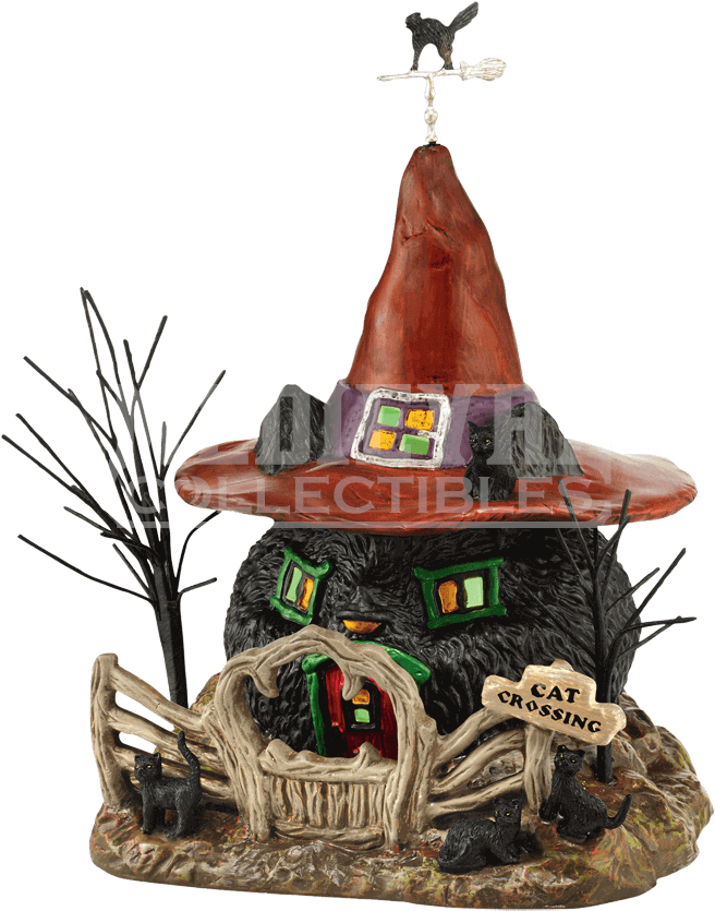 Black Cat Shack - Department 56 Original Snow Village Halloween Black (850x850), Png Download