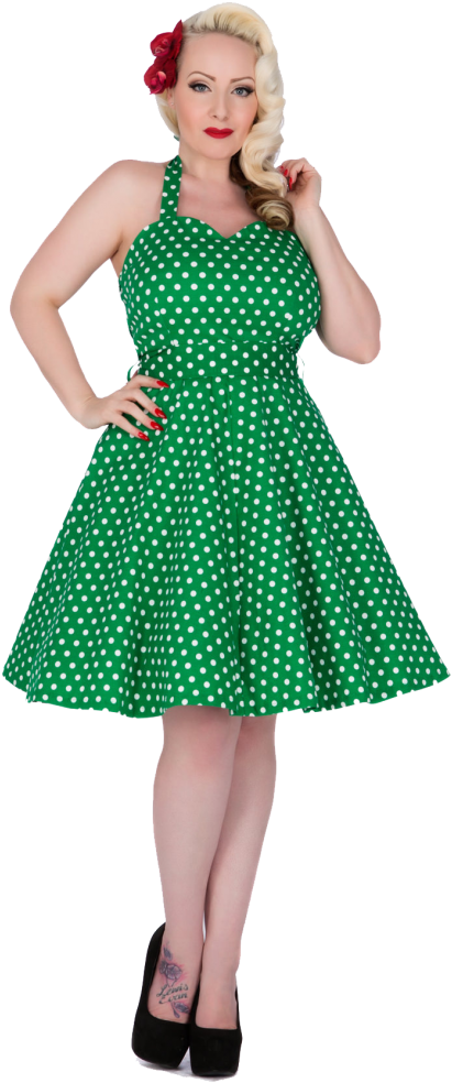 Download Dress Png Green Dress White Polka Dots Full Size Png Image Pngkit