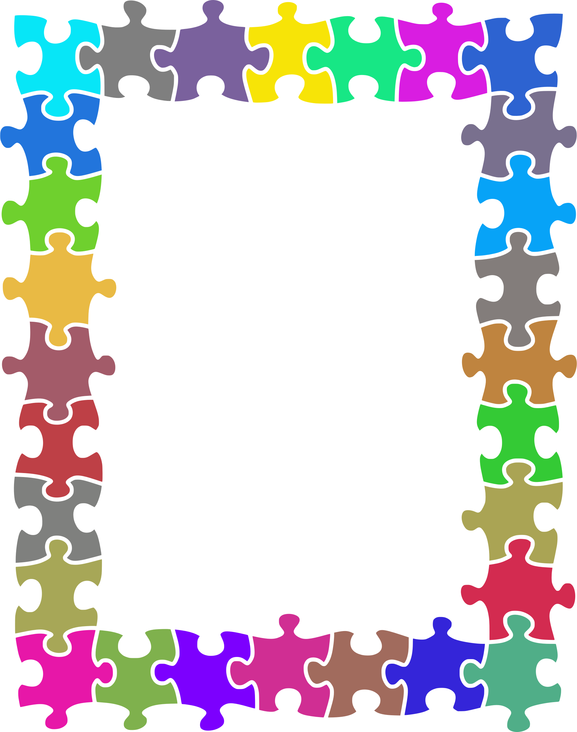 Big Image - Transparent Puzzle Piece Border (1892x2400), Png Download