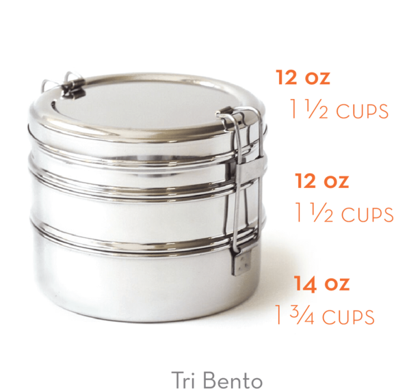 Bento Lunch Box - Ecolunchbox - Tri Bento Stainless Steel Lunchbox (600x600), Png Download