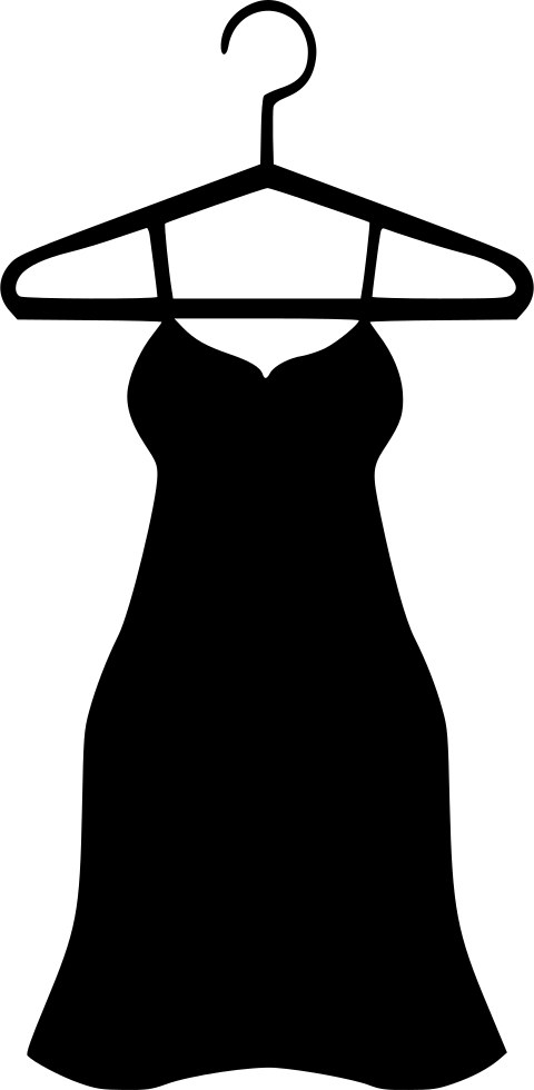 Night Dress Woman Lady Silk Comments - Little Black Dress (480x980), Png Download