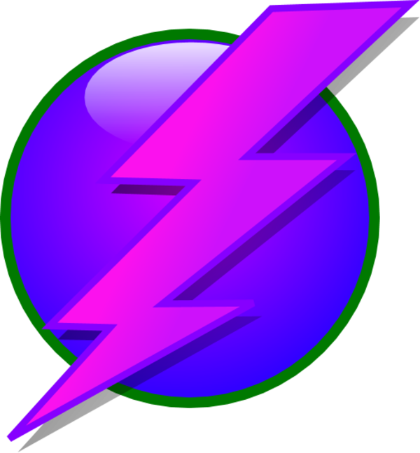 Lightning Bolt Clip Art N61 - Purple Lightning Bolt Clipart (600x648), Png Download