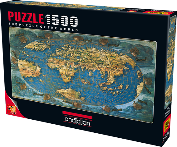 World Map 1508 1000 Pc Jigsaw Puzzle - World Map 1508 - 1500pc Jigsaw Puzzle By Anatolian (567x473), Png Download