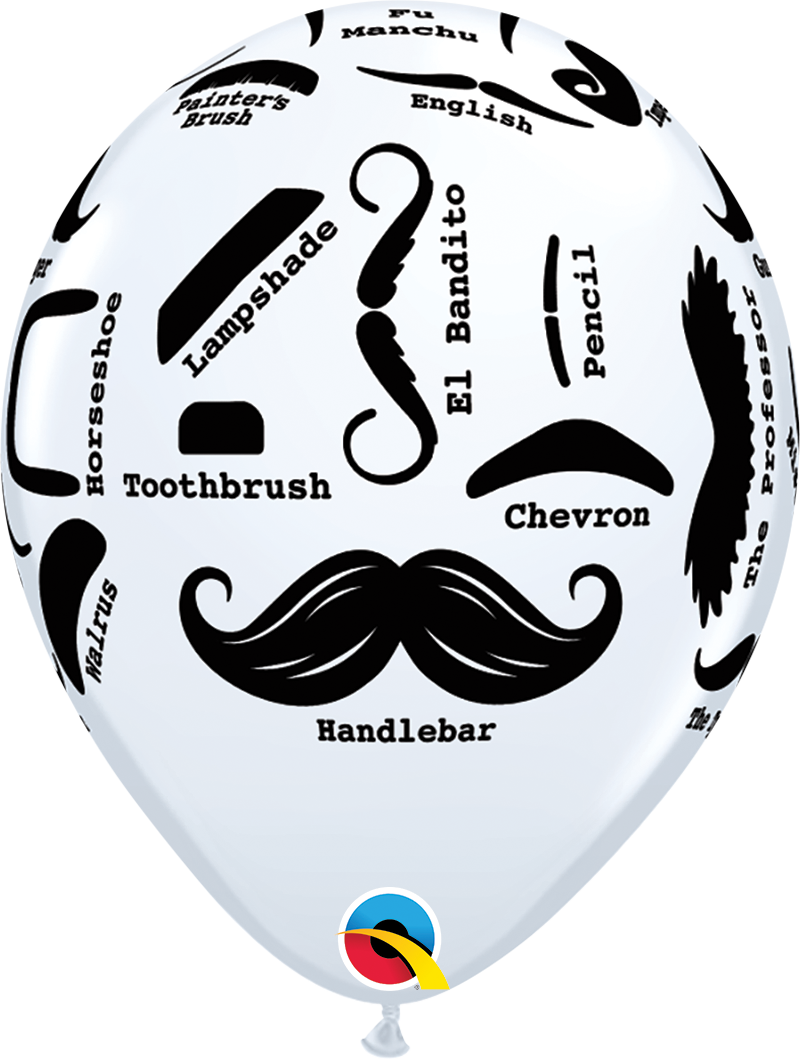 11 Inch Mustache Styles - White (342x450), Png Download