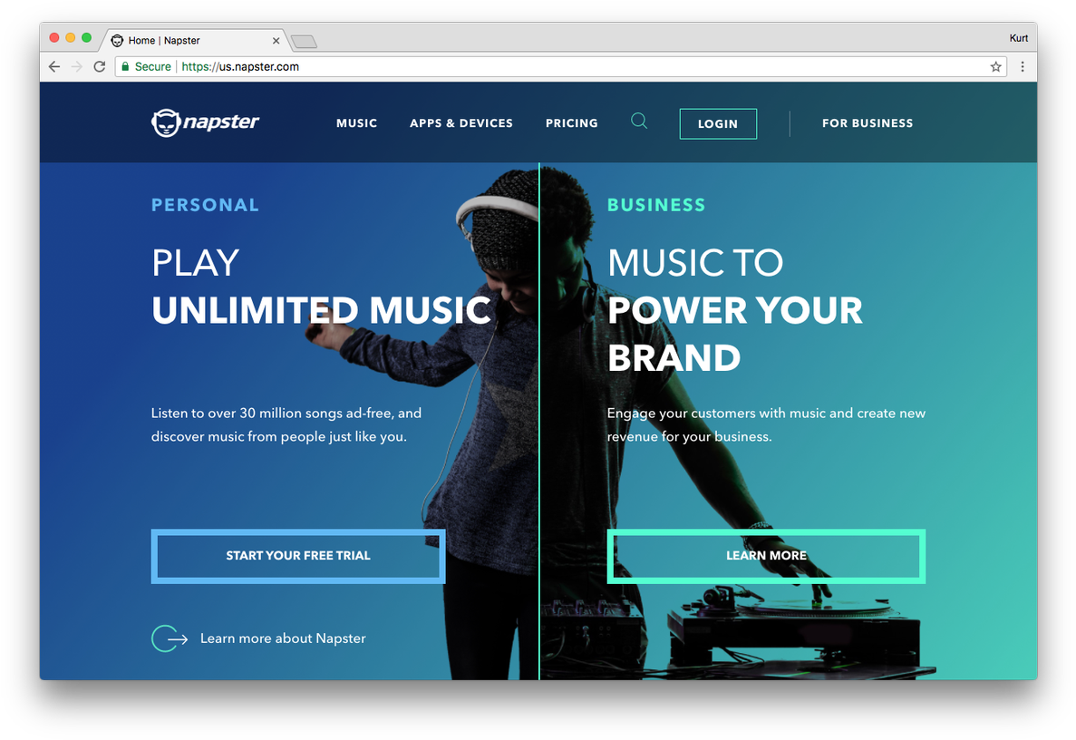 Kurt Varner On Twitter - Napster (1200x825), Png Download