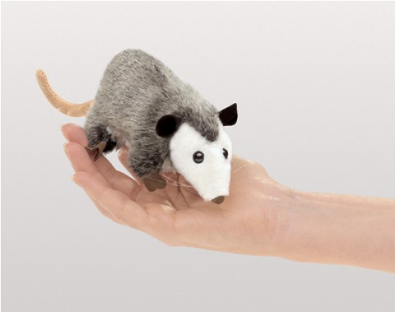 Folkmanis Mini Opossum Finger Puppet Plush (540x540), Png Download