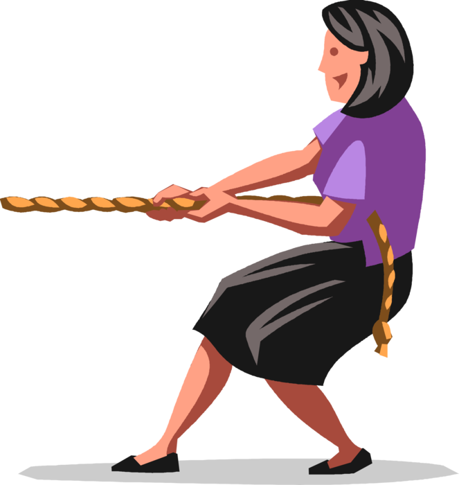 Vector Illustration Of Businesswoman In Anchor Position - Vector Graphics (663x700), Png Download