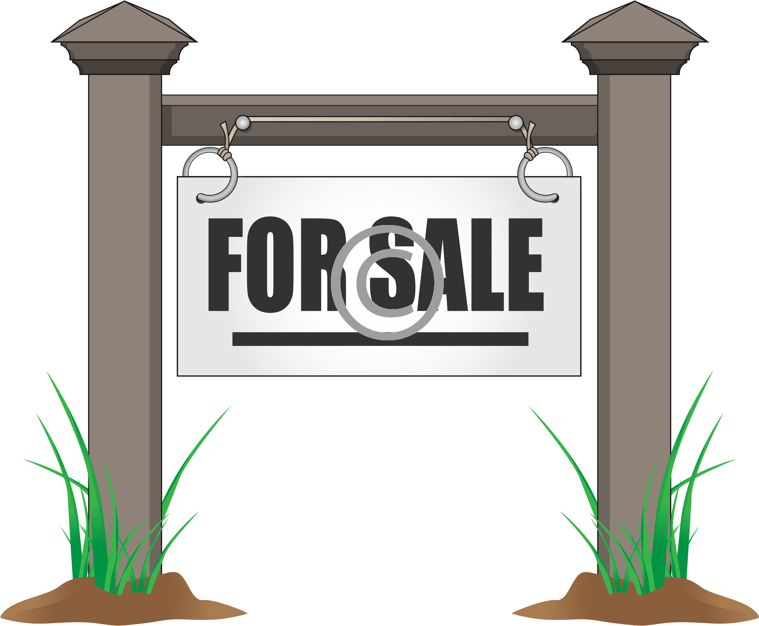 For Sale Sign Post - Illustration (3125x3125), Png Download