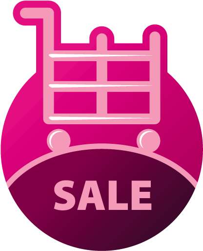 Sale Sign Under The Cart Icon - Icon (420x520), Png Download