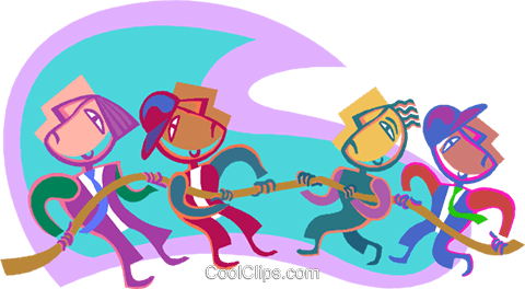 Business Metaphors, Tug Of War Royalty Free Vector - Dibujos De Juegos Organizados (480x264), Png Download