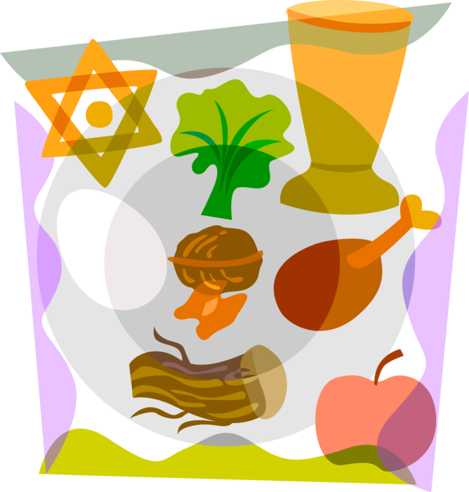 Rosh Hashanah With Apple, Nuts, Lettuce - Vector Graphics (668x700), Png Download
