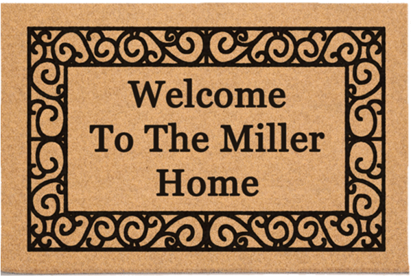 Synth All-weather 1/4" Thick - French Quarter Border 24x36 Dura Coir Doormat - Gifts (600x600), Png Download