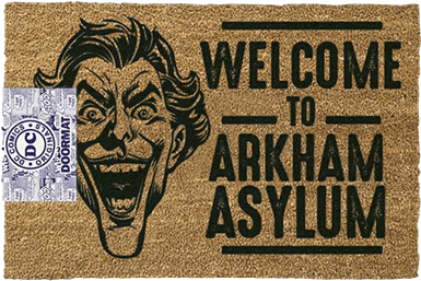 The Joker "welcome To Arkham Asylum" Door Mat - Welcome To Arkham Asylum Doormat (600x600), Png Download
