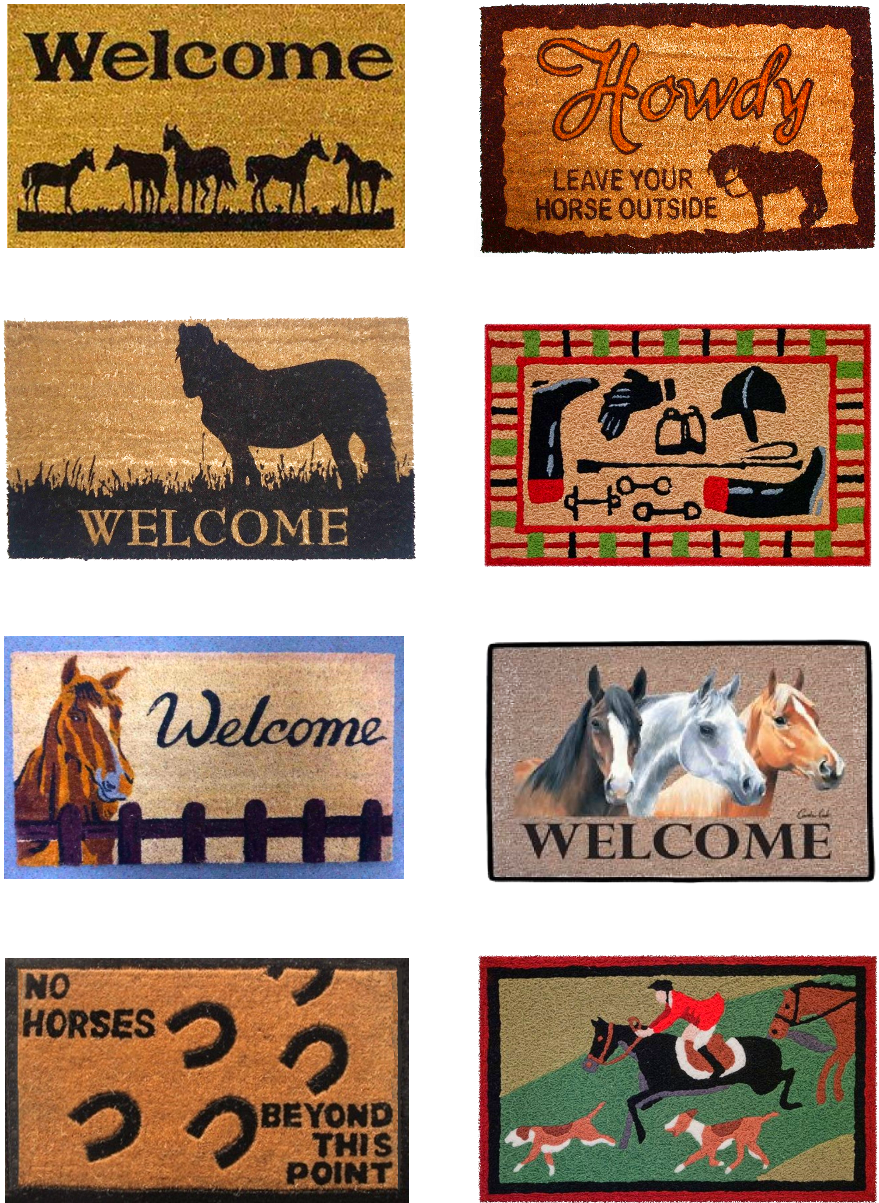 Small Equestrian Door Mat Set - J And M Home Fashions Howdy Leave Your Horse Doormat (1054x1357), Png Download