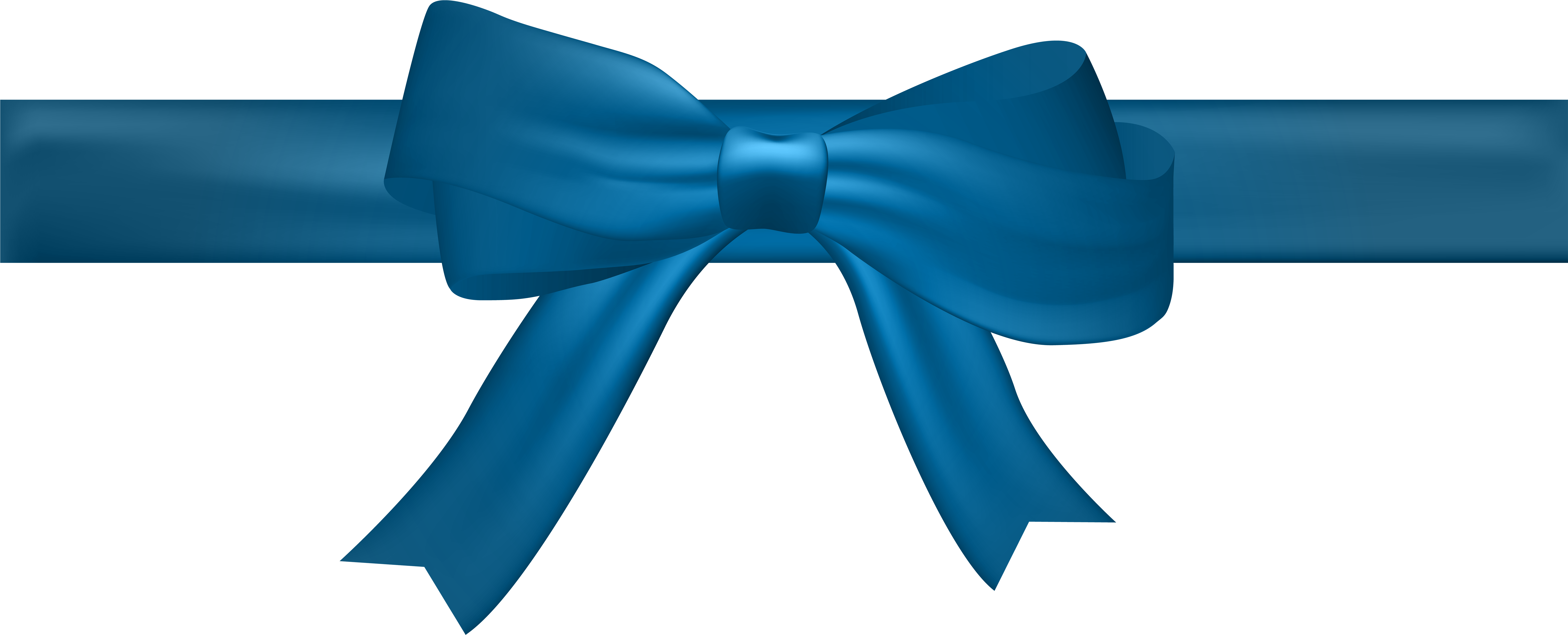 Bow Blue Transparent Clip Art Image - Blue Ribbon Bow Png (600x250), Png Download