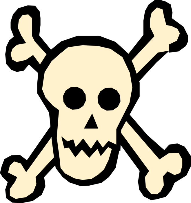 Vector Illustration Of Buccaneer Pirate Skull And Crossbones - Illustration (659x700), Png Download