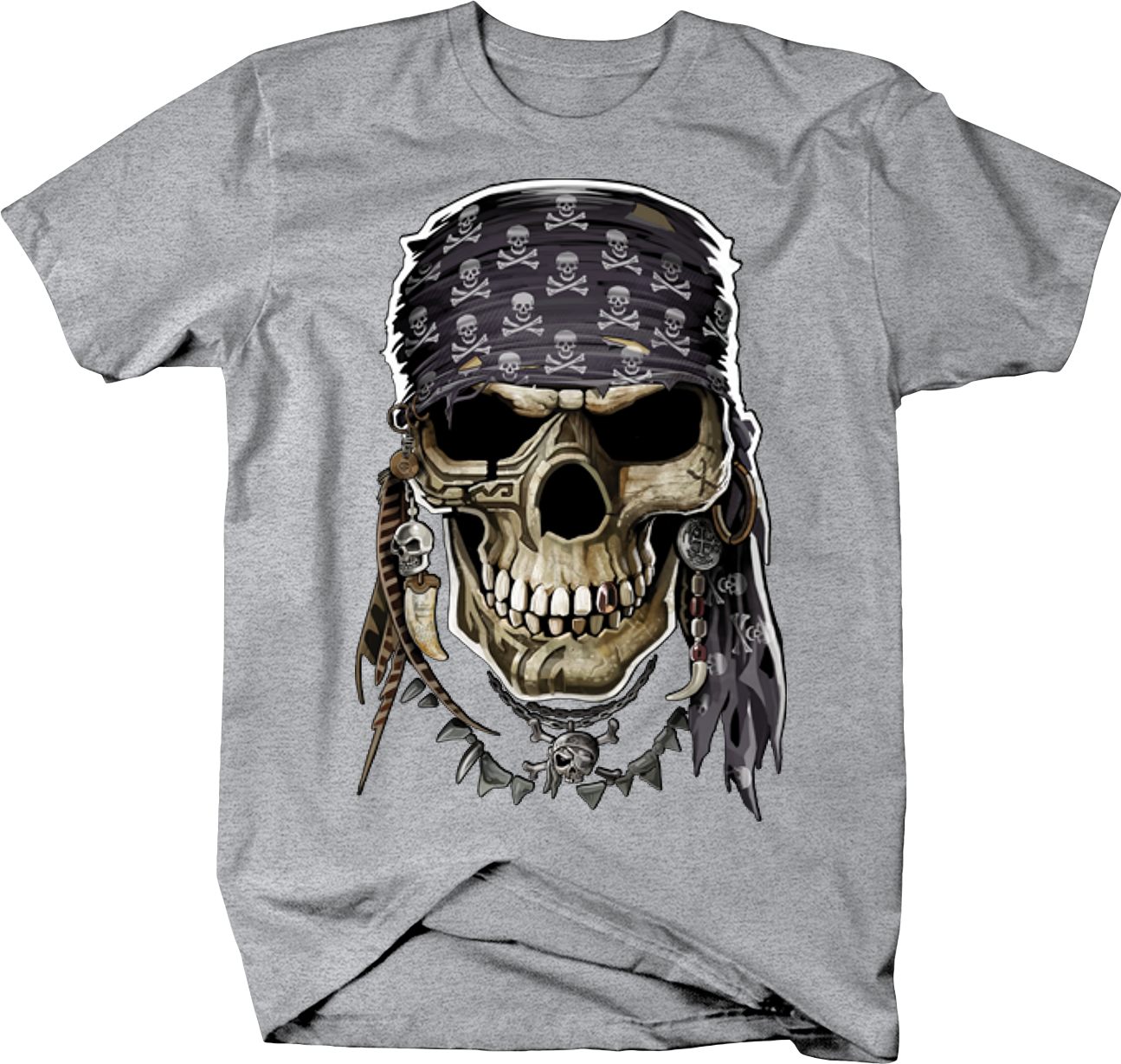 Pirate Skull Head With Bandana Skull And Bones - Tirecoverpro Pirate Skull Tattooed Bandana Crossbones (1295x1229), Png Download