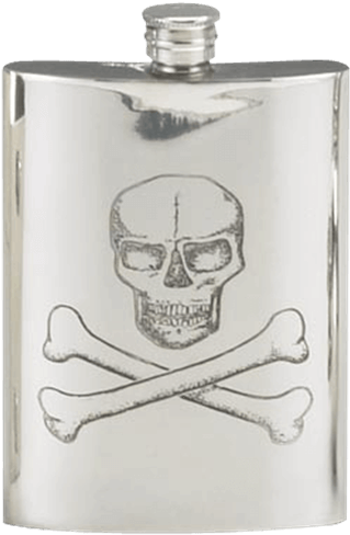 Pirates Skull And Crossbones Flask - Skull (555x555), Png Download