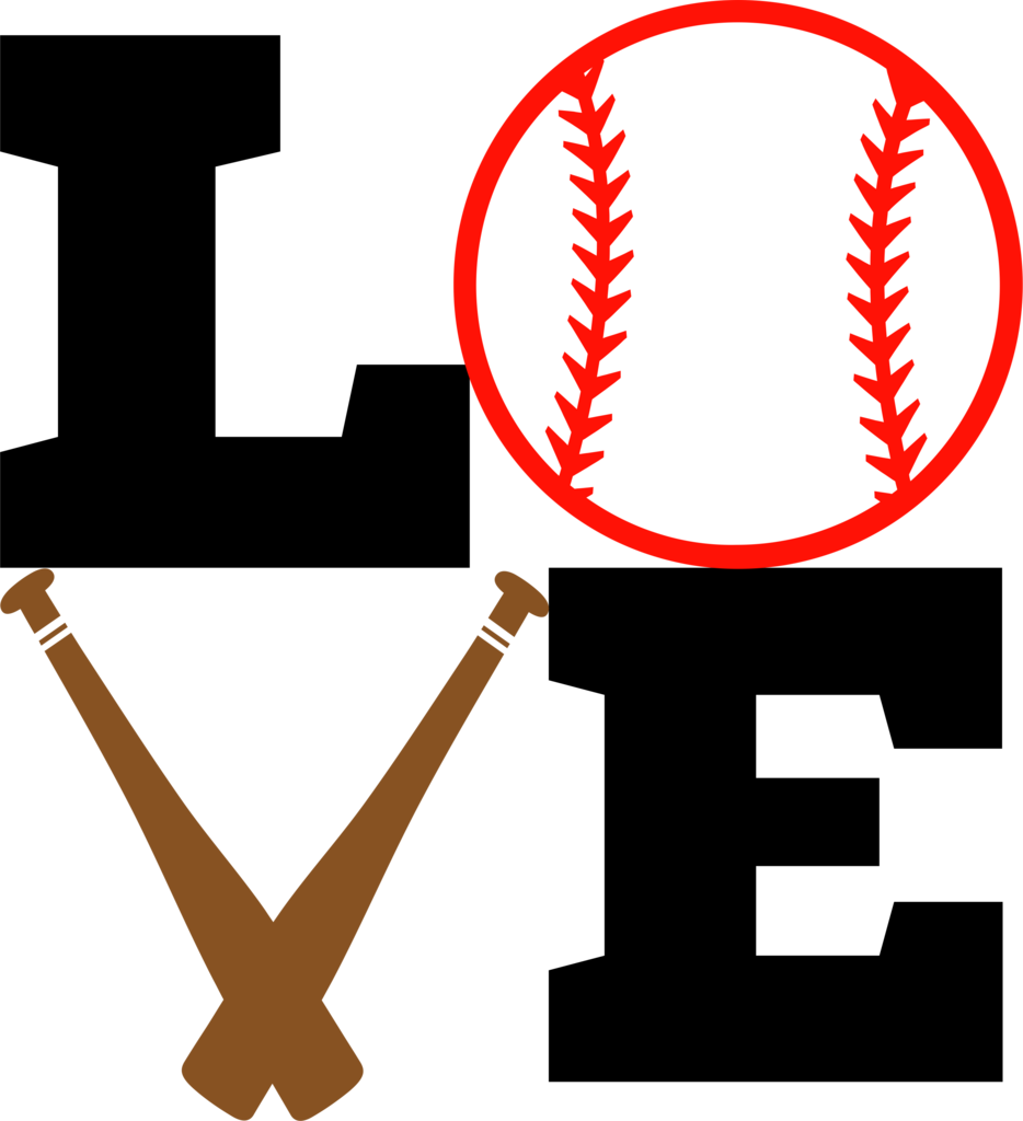 Love Baseball- Bat And Ball Albb Blanks Png Free Stock - Love Baseball (934x1024), Png Download