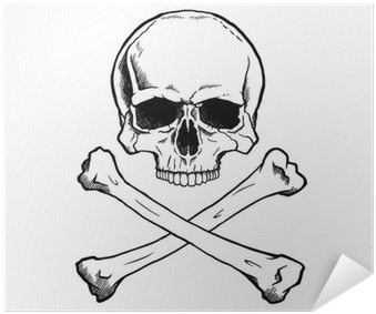 Black And White Human Skull And Crossbones - Calavera Clasica (400x400), Png Download