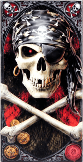 Pirate Skull Ceramic Art Tile By Anne Stokes - Pirate Skull (555x555), Png Download