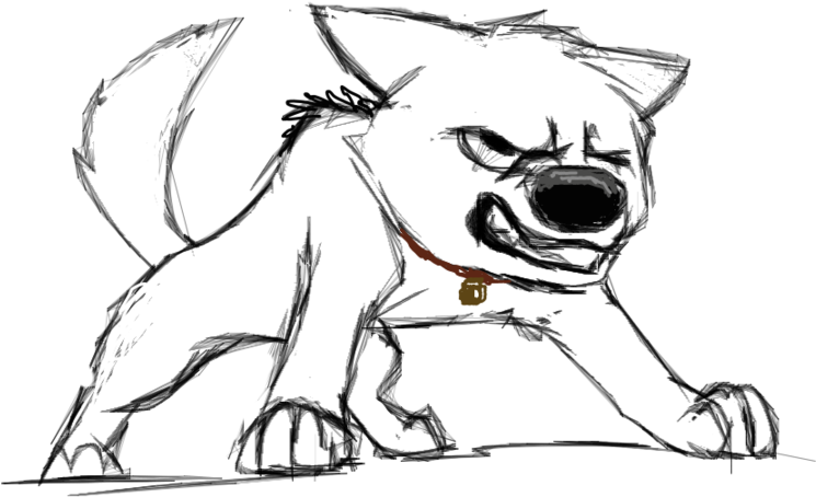 Angry Bolt By Shibasnowynatural On Clipart Library - Drawing Of A Angry Dog (900x720), Png Download