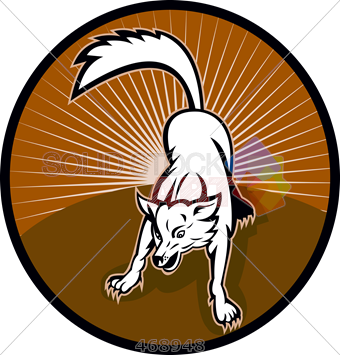 Stock Illustration Of Retro Cartoon Drawing Of Attacking - Dog Ready To Attack (340x355), Png Download