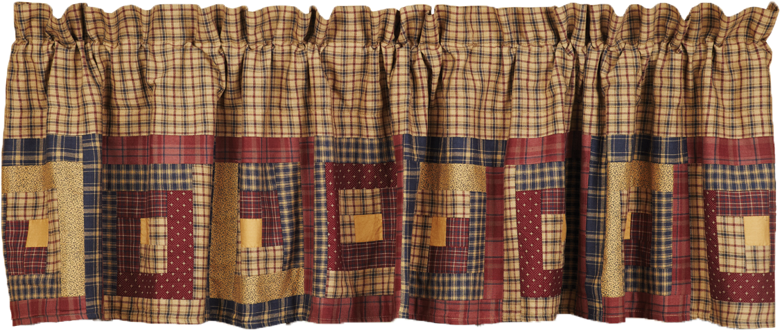 Vhc Brands Millsboro Valance Log Cabin Block Border - Vhc Brands Millsboro Log Cabin Block Border Lined Curtain (1200x1200), Png Download