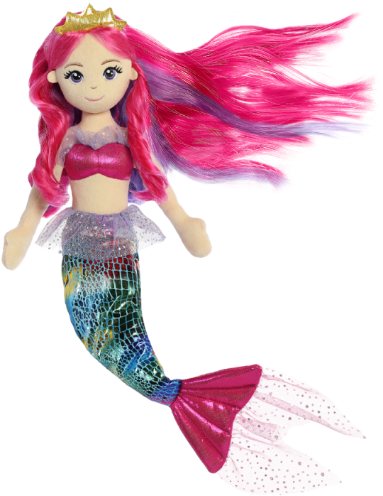 Sea Sparkles - Aurora World Sea Sparkles Mermaid Plush, Rainbow Fuchsia (800x800), Png Download