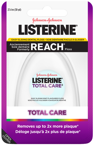 Listerine® Total Care Easy Sliding Floss - Listerine Healthy White Floss, Mint 30 Yd (800x550), Png Download