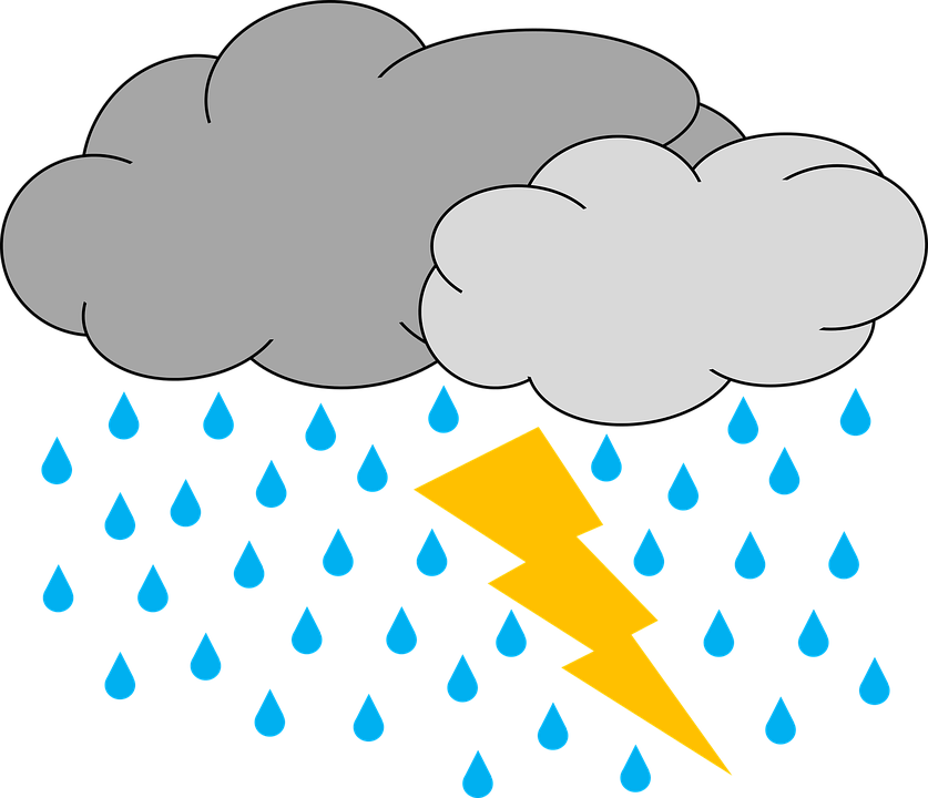 Lightning Bolt Clipart, Suggestions For Lightning Bolt - Thunderstorm Clipart (837x720), Png Download