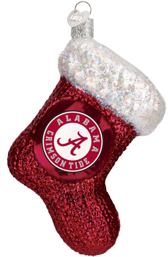 Alabama Crimson Tide Stocking Glass Christmas Ornament - Alabama Crimson Tide (600x600), Png Download