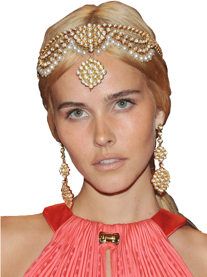 Isabel Lucas Transparent - Peinados Con Collar En La Cabeza (412x594), Png Download