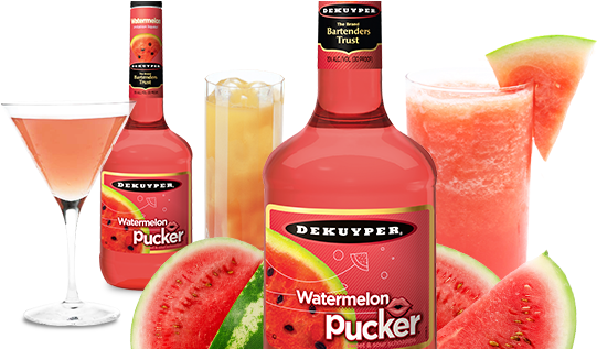 Flavors - Dekuyper Pucker Schnapps, Sweet & Sour, Watermelon (586x316), Png Download
