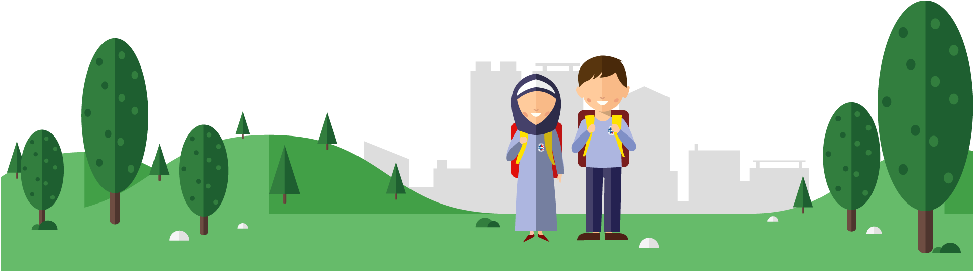 Islam Clipart Islamic School - Islamic School Cartoon Png (1926x573), Png Download