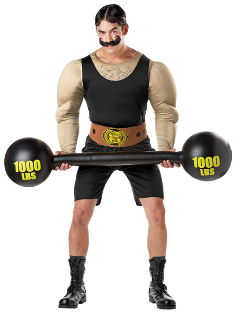 Old Timey Strong Man - Muscle Man Costume Png (482x650), Png Download