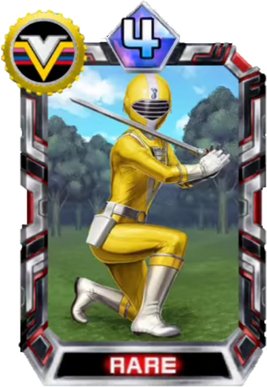 Fiveyellow Card In Super Sentai Legend Wars - Power Rangers Super Legends Cards (976x1364), Png Download