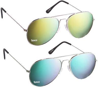 Aviator Sunglasses - 100 Branded Sunglasses - Color Mirrored Aviator Sunglasses (480x480), Png Download